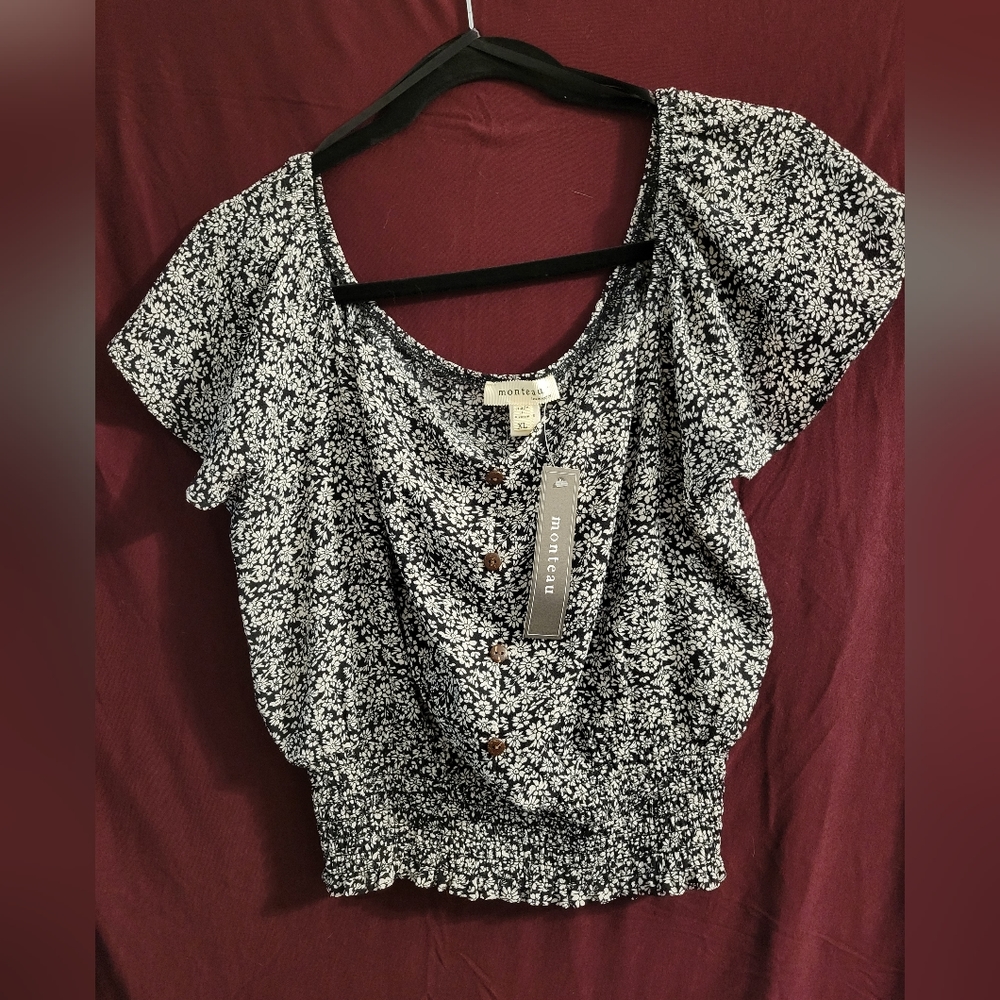 Monteau Cropped Boho Top
